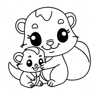 Cute Skunk Family Coloring Page 33804-26736