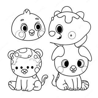 Colorful Polka Dot Animals Coloring Page 33904-26813