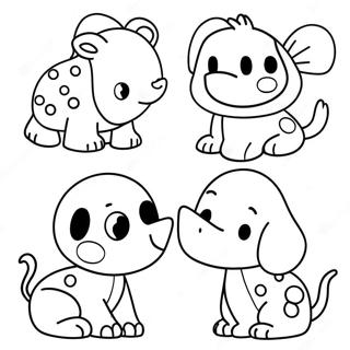 Colorful Polka Dot Animals Coloring Page 33904-26814