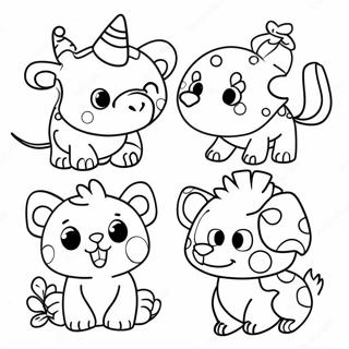 Colorful Polka Dot Animals Coloring Page 33904-26815