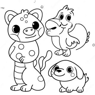 Colorful Polka Dot Animals Coloring Page 33904-26816