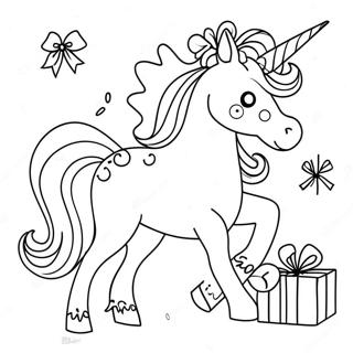 Unicorn Christmas Coloring Pages