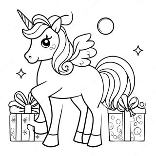 Unicorn Christmas Coloring Page 3390-2715