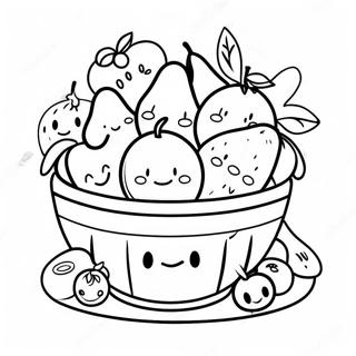 Colorful Fruit Bowl With Smiling Faces Coloring Page 33944-26843