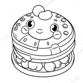 Cute Cartoon Waffle Coloring Page 33964-26861