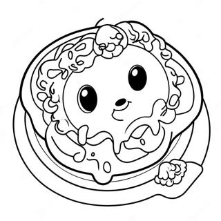 Cute Cartoon Waffle Coloring Page 33964-26862