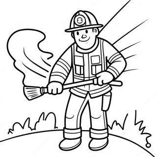 Brave Firefighter In Action Coloring Page 33984-26890