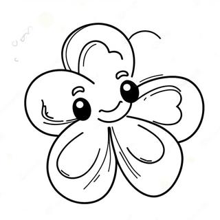 Cute Shamrock With Smiling Face Coloring Page 3401-2699