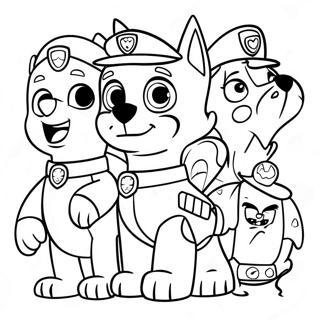 Paw Patrol Characters In Spooky Costumes Coloring Page 3411-2718