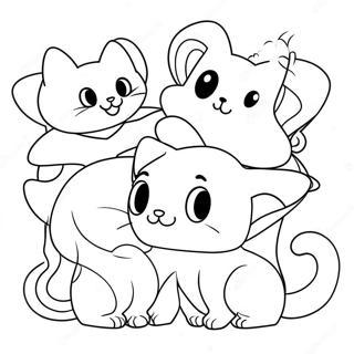 Schattige Mew Mew Personages Kleurplaat 34134-27001