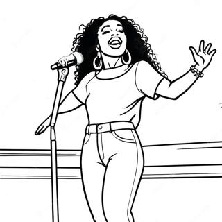 Sza Performing On Stage Coloring Page (34164-27024)