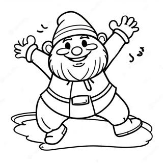 Happy Dwarf Dancing Coloring Page 34174-27045