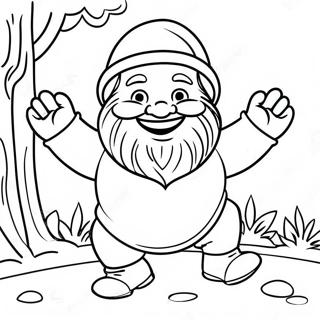 Happy Dwarf Dancing Coloring Page 34174-27047