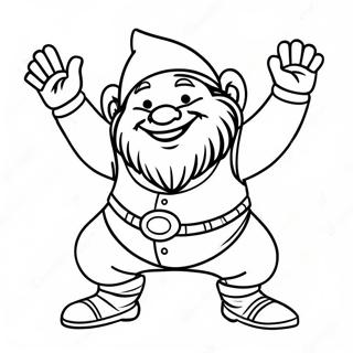 Happy Dwarf Dancing Coloring Page 34174-27048