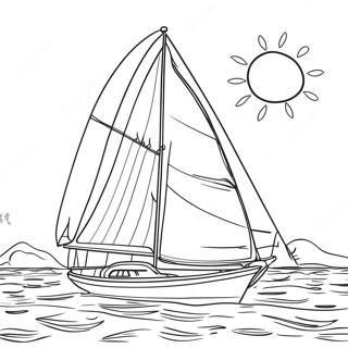 Sailboat On Calm Water Coloring Page 341-290