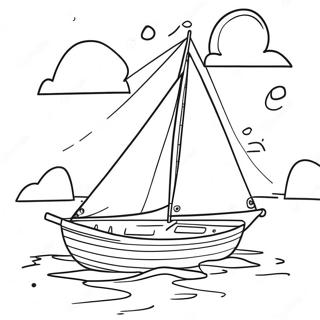 Sailboat On Calm Water Coloring Page 341-291