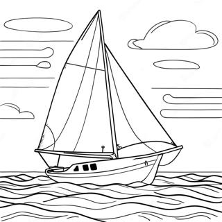 Sailboat On Calm Water Coloring Page 341-292