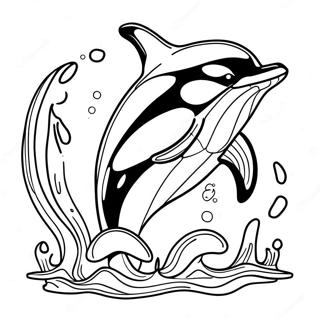 Playful Orca Swimming Coloring Page 3421-2735