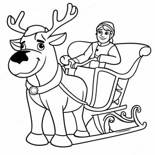 Kristoff With Sleigh Coloring Page 34254-27090