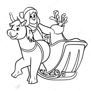 Kristoff With Sleigh Coloring Page 34254-27091