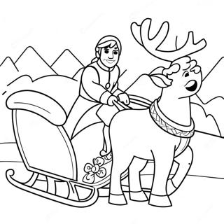 Kristoff With Sleigh Coloring Page 34254-27092