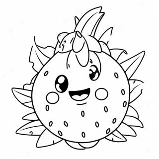 Cute Dragon Fruit With Smiling Face Coloring Page 34304-27135