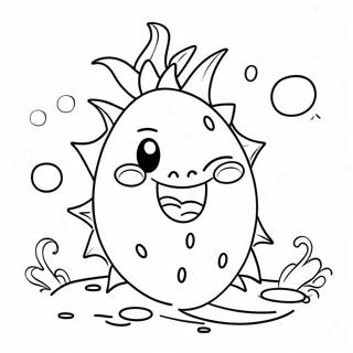 Cute Dragon Fruit With Smiling Face Coloring Page 34304-27136