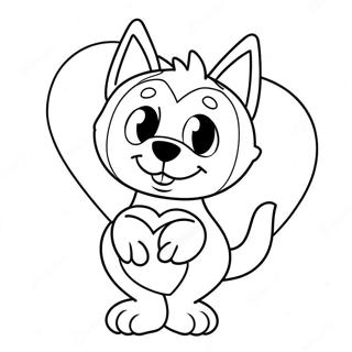 Bluey Valentine's Day Coloring Pages