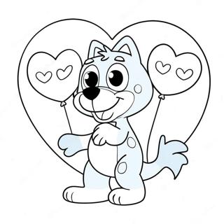 Bluey Valentine's Day Coloring Pages