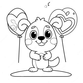 Bluey With Heart Balloons Coloring Page 34324-27131