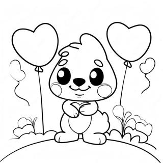 Bluey With Heart Balloons Coloring Page 34324-27132