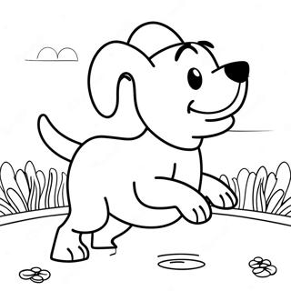 Max The Dog Playing Fetch Coloring Page 34334-27161