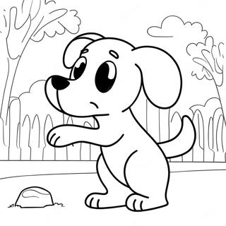 Max The Dog Playing Fetch Coloring Page 34334-27162