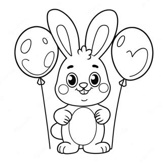 Cute Bunzo Bunny With Balloons Coloring Page 34414-27216