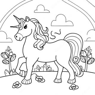 Unicorn Fantasy Scene Coloring Page 34433-27231