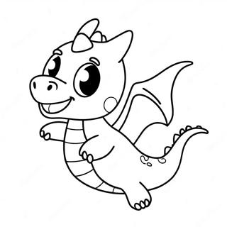 Kawaii Cute Dragon Flying Coloring Page 34443-27240