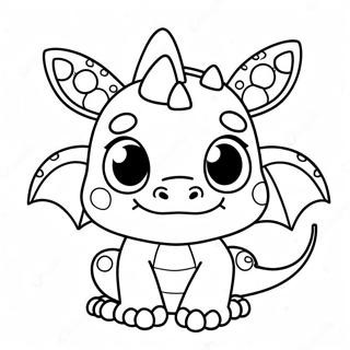 Adorable Kawaii Dragon With Sparkling Eyes Coloring Page 34444-27241