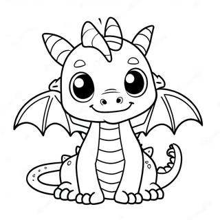 Adorable Kawaii Dragon With Sparkling Eyes Coloring Page 34444-27244