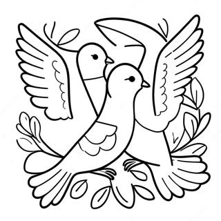 Colorful Pentecost Doves Coloring Page 34454-27276