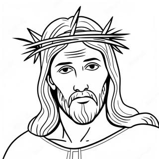 Jesus With Crown Of Thorns Coloring Page 34534-27317