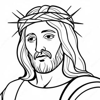 Jesus With Crown Of Thorns Coloring Page 34534-27319