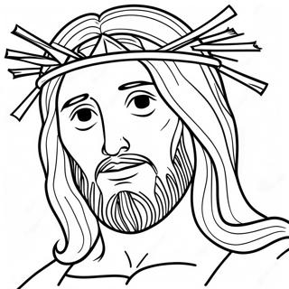 Jesus With Crown Of Thorns Coloring Page 34534-27320