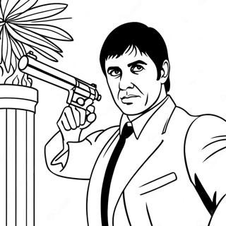 Scarface With Gun Coloring Page 34544-27311