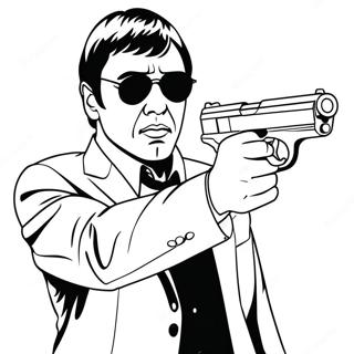 Scarface With Gun Coloring Page 34544-27312