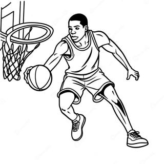 Black Man Playing Basketball Coloring Page 34584-27365