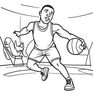 Black Man Playing Basketball Coloring Page 34584-27367