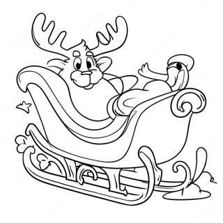 Magical Santa S Sleigh With Reindeer Coloring Page 34654-27409