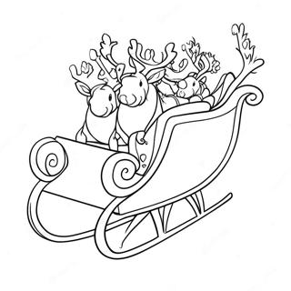 Magical Santa S Sleigh With Reindeer Coloring Page 34654-27410