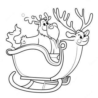 Magical Santa S Sleigh With Reindeer Coloring Page 34654-27411