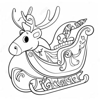 Magical Santa S Sleigh With Reindeer Coloring Page 34654-27412